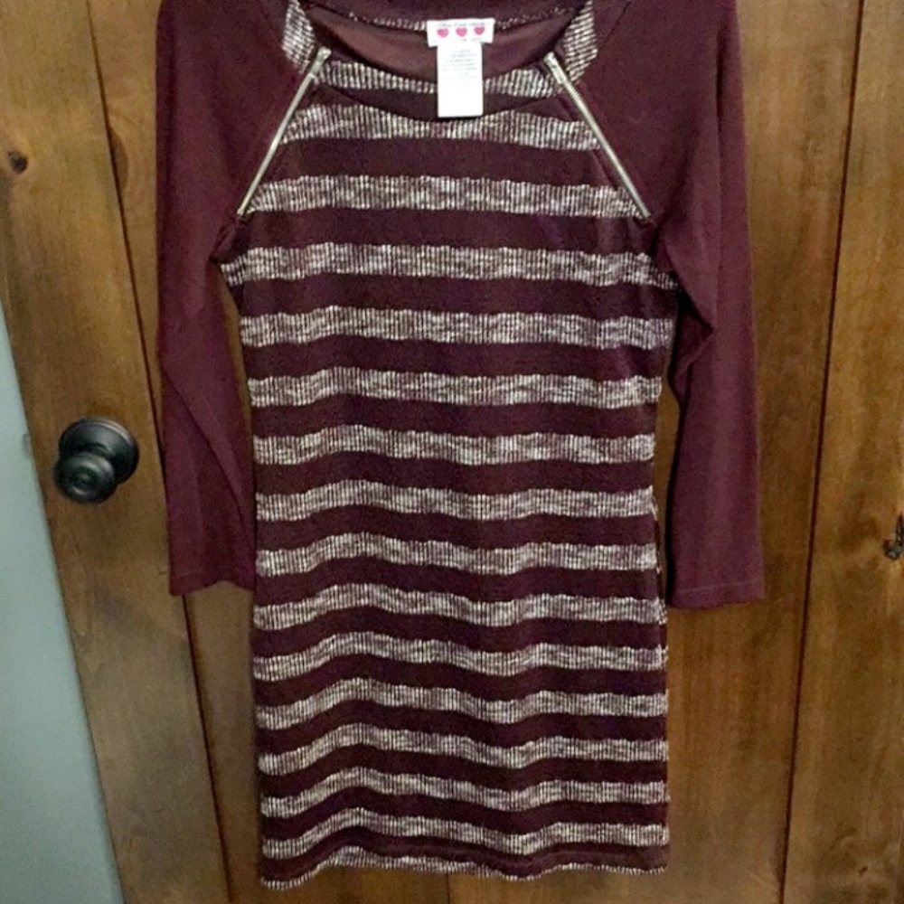 Maroon Strip Dress